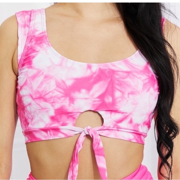 Bundle 4 bikini tops Coral Halter Green Strappy Ribbed Palm Tree Earth tones - L - Picture 16 of 16